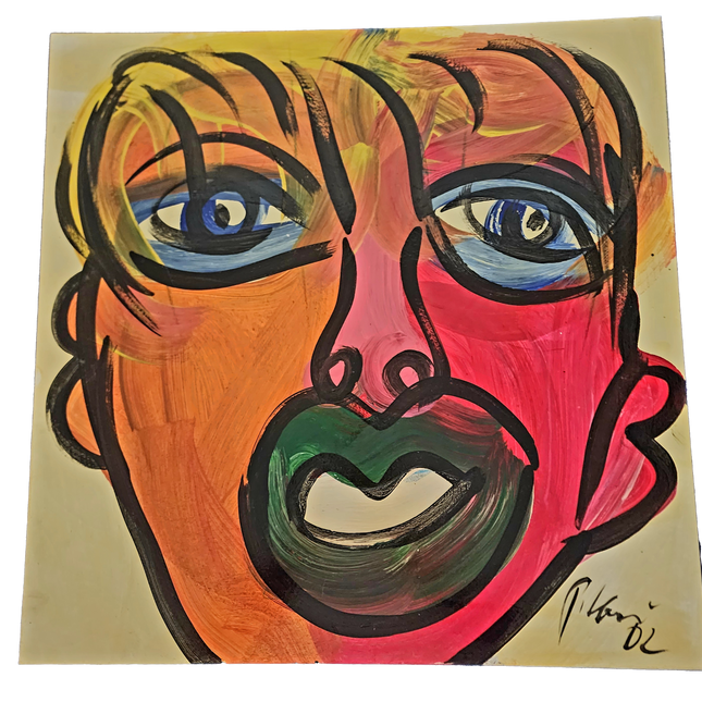 Warhol 82 Large Face Original Oil Painting by Peter Keil