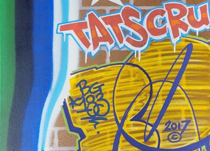 Water Fall Brick Wall Tats Cru Original Spray Painting by BG183