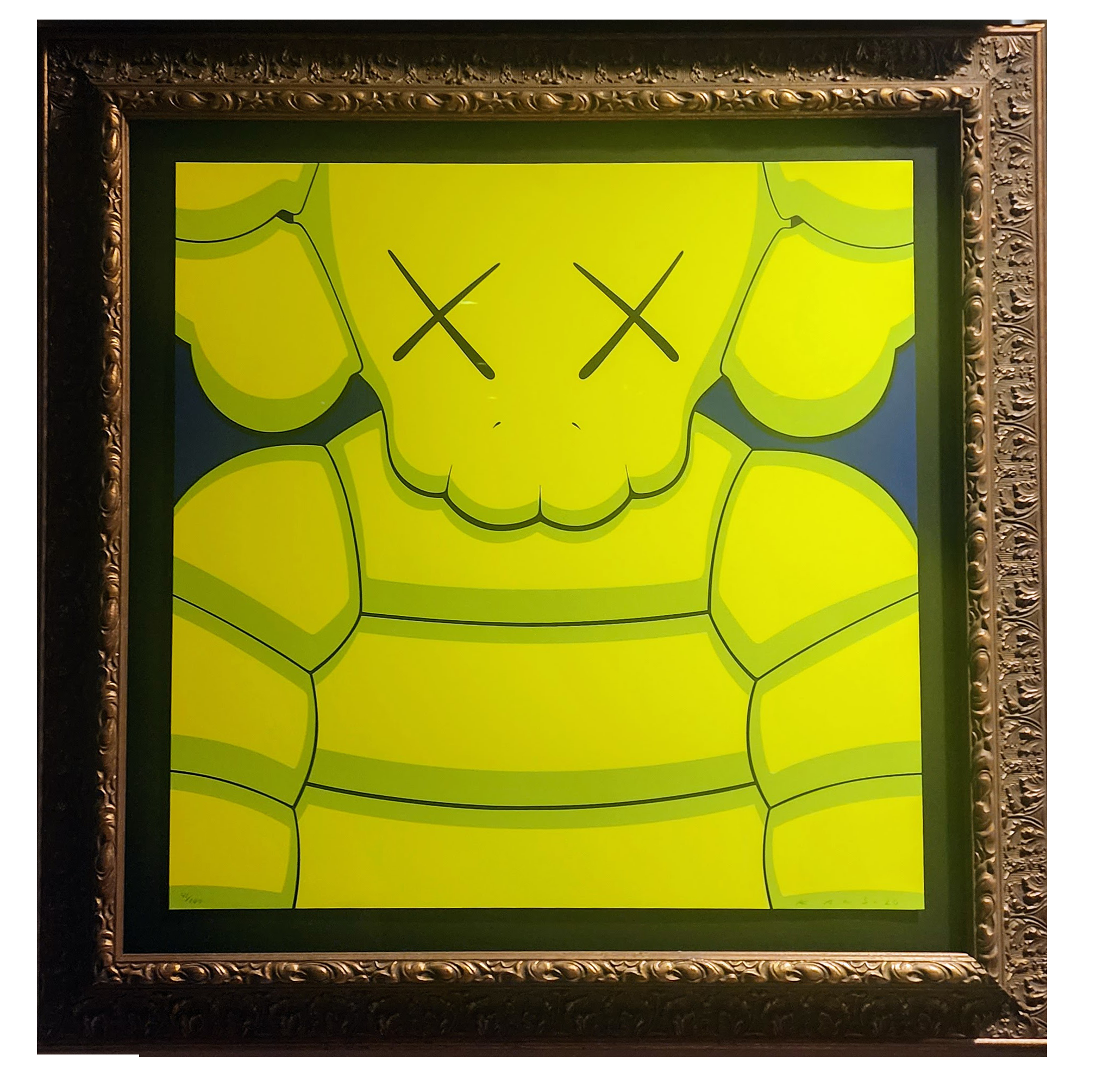 What Party 7- Yellow Silkscreen Print by Kaws- Brian What Party 7- Yellow Silkscreen Print by Kaws- Brian