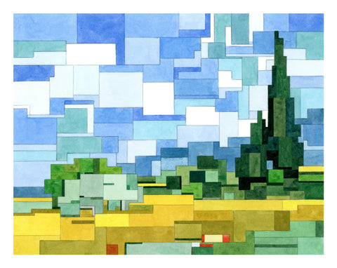Wheat Field With Cypresses Giclee Print by Adam Lister