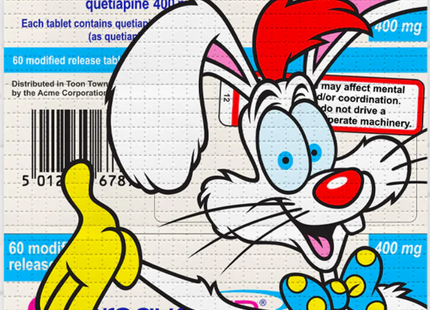 Who Fried Roger Rabbit? Seroquel Blotter Paper Archival Print by Ben Frost