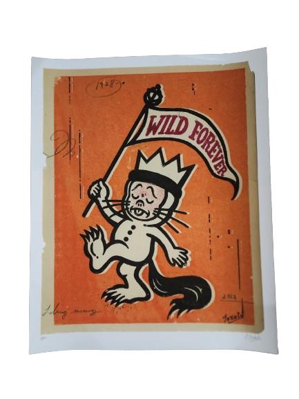Impression giclée Wild Forever Orange AP par Gary Taxali