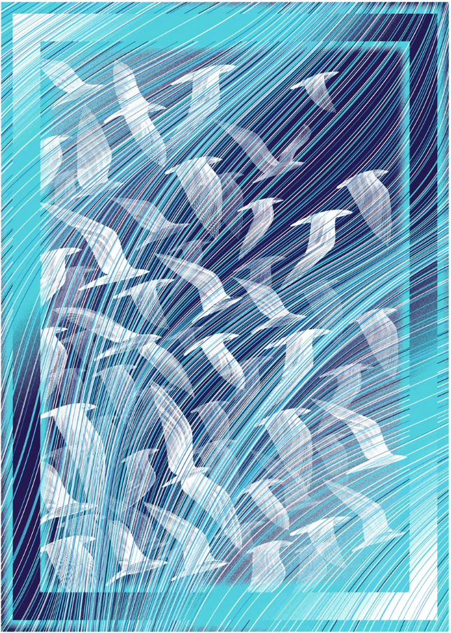 Wild Migration Silkscreen Print by Kai and Sunny