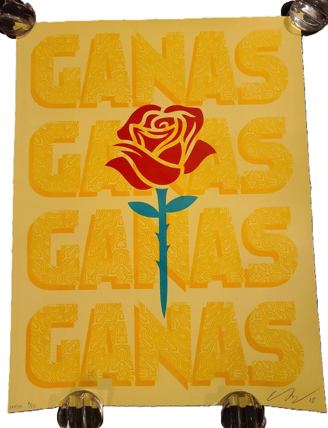 Ganas Dignity Rose HPM Stencil Print by Ernesto Yerena Montejano- Hecho Con Ganas