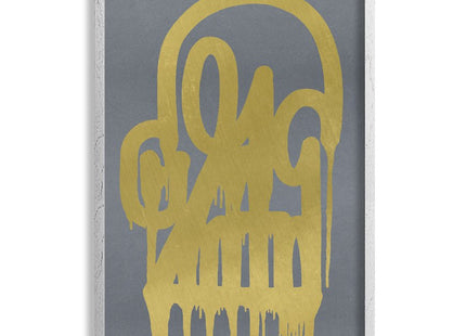 Timeless Skull Metallic Gold Shadow Metallic Silkscreen Print by Katsu