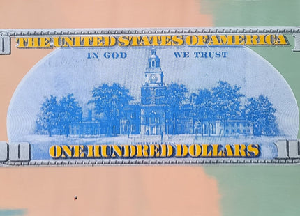 $100 Dollar Bill Backside HPM Serigraph Print by Steve Kaufman SAK