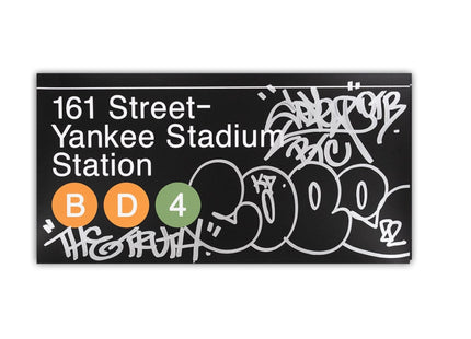 161 Street-Yankee Station Silver HPM Silkscreen Print by Cope2- Fernando Carlo