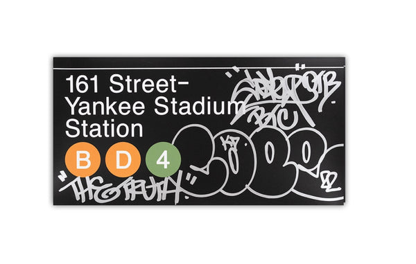 161 Street-Yankee Station Silver HPM Silkscreen Print by Cope2- Fernando Carlo