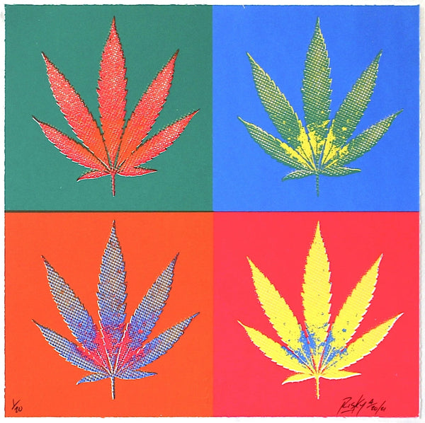 420 Warhol Style #1 Serigraph Print by Risk Rock