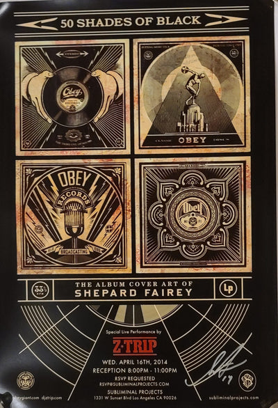 50 Shades of Black 2014 Event Giclee Print by Shepard Fairey- OBEY