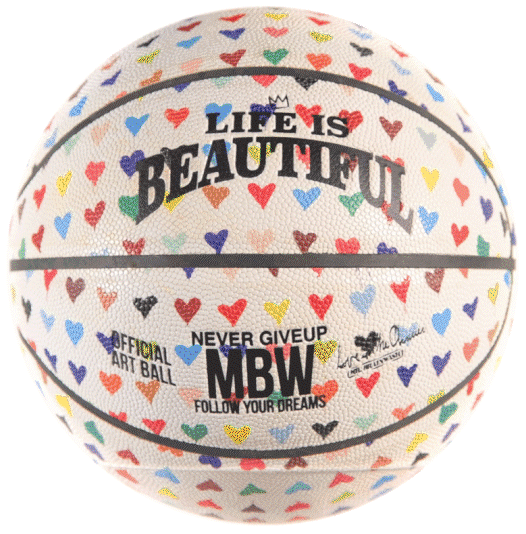 MBW Collage Basketball Sports Ball Object Art by Mr Brainwash- Thierry Guetta