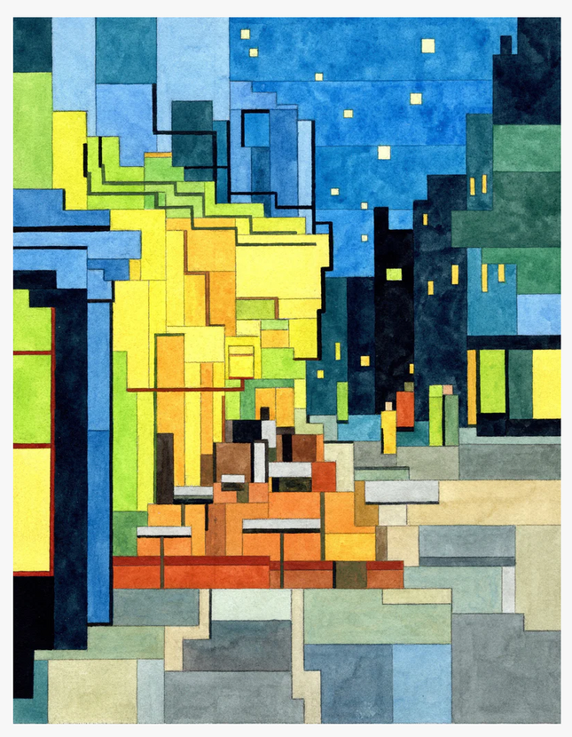 Cafe Terrace At Night Giclee Print by Adam Lister