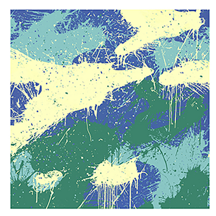 CamoSplash Green Blue White Silkscreen Print by Mr Brainwash- Thierry Guetta