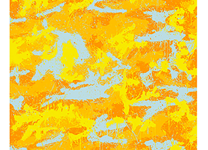 CamoSplash Orange Yellow Silkscreen Print by Mr Brainwash- Thierry Guetta