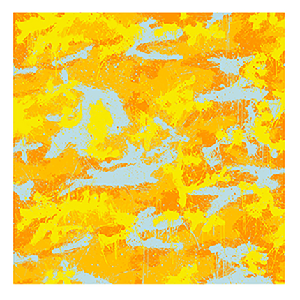 CamoSplash Orange Yellow Silkscreen Print by Mr Brainwash- Thierry Guetta