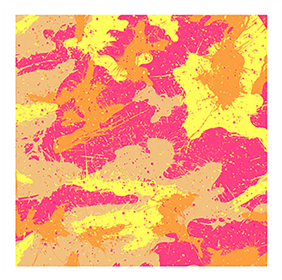 CamoSplash Pink Yellow Orange Silkscreen Print by Mr Brainwash- Thierry Guetta