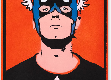 Captain Andy Red HPM Stencil Silkscreen Print by Copyright