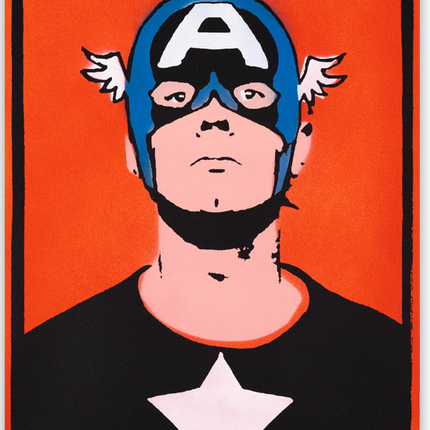 Captain Andy Red HPM Stencil Silkscreen Print by Copyright