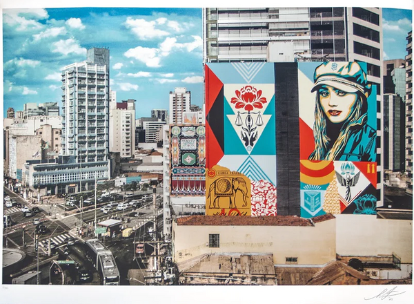 Carga Fragile Mural Lithograph Print by Shepard Fairey- OBEY