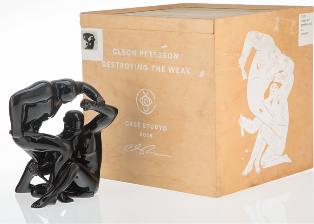 Destroying The Weak Black Glazed Porcelain Sculpture by Cleon Peterson x Case Studyo