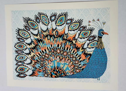 Fancy Peacock Silkscreen Print by Nate Duval