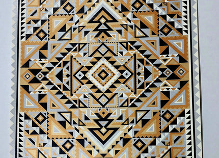 Gold Silver Cubic Mandala Silkscreen Print by Nate Duval