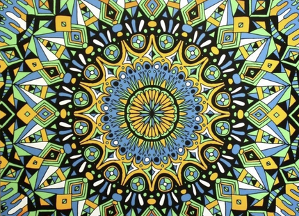 Green Mandala Silkscreen Print by Nate Duval