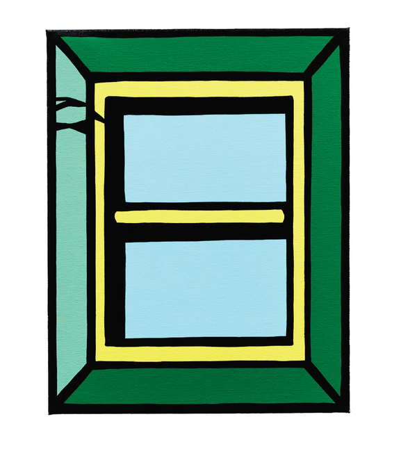 Green Window Canvas HPM Silkscreen Print by Joshua Vides