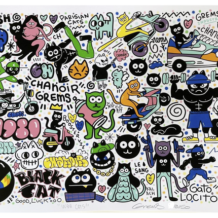 Wesh Cat Serigraph Print by Chanoir x Chacon x Germs