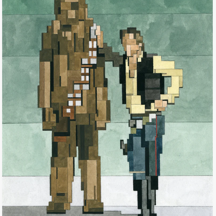 Han Solo & Chewbacca Giclee Print by Adam Lister