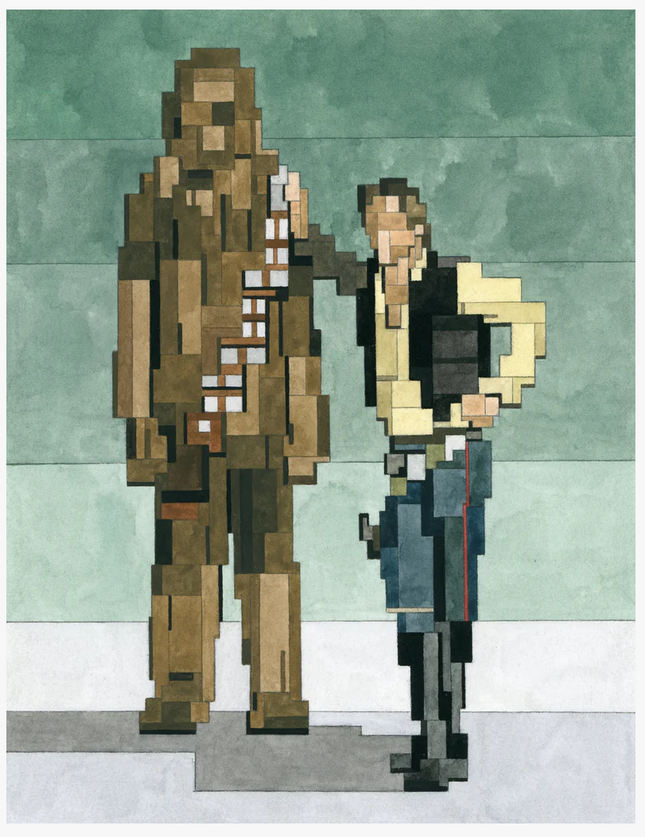 Han Solo & Chewbacca Giclee Print by Adam Lister