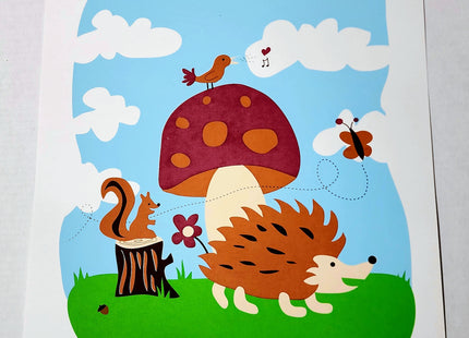 Happy Mushroom Porcupine Squirrel Silkscreen Print by Nate Duval