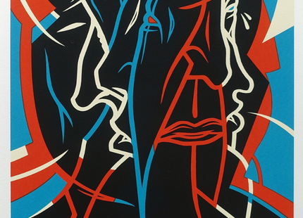 Heads of Fate Blue AP Silkscreen Print by Dave Kinsey