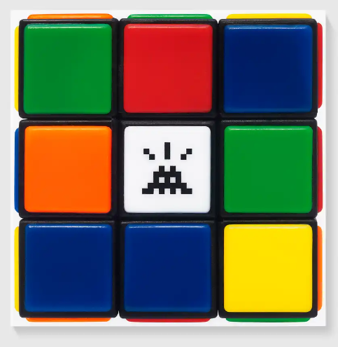 Invaded Cube Rubikcubism Metal Giclee Print by Invader