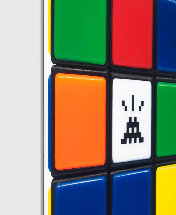 Invaded Cube Rubikcubism Metal Giclee Print by Invader