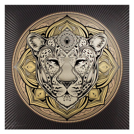Jaguar Mandala Silkscreen Print by Chris Saunders