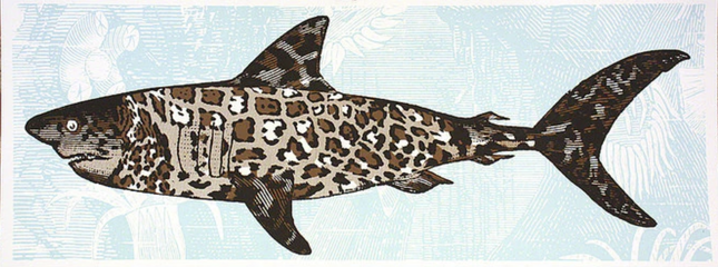 Jaguar Shark Glow GID Silkscreen Print by Nate Duval