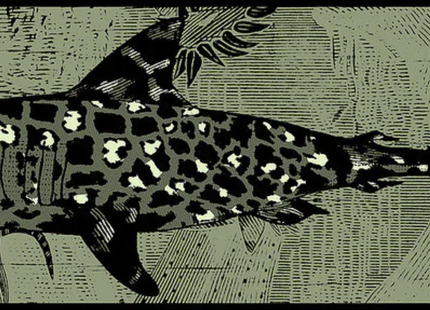 Jaguar Shark Glow GID Silkscreen Print by Nate Duval