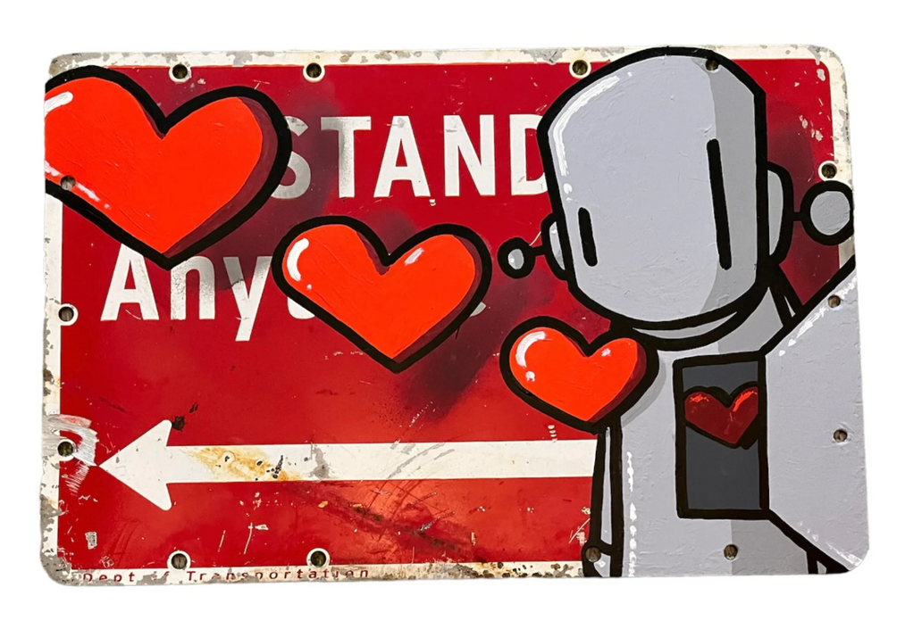 Keep Moving Original Street Sign Spray Painting by Chris RWK- Robots W ...