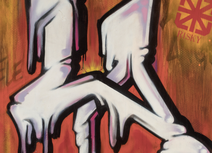 L From Alphabet Series Original Acrylic Spray Paint Painting by Risk Rock