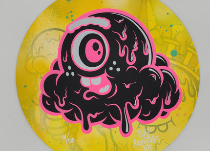Looking Forward Yellow Pink HPM Unique Round Silkscreen by Buff Monster