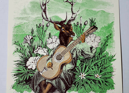 Lumineers Deer Guitar Silkscreen Print by Nate Duval