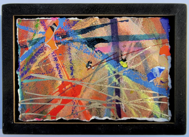 Mini Abstract Shadowbox 01_1a Original Spray Paint Acrylic Painting by Saber