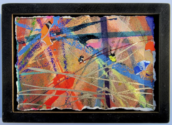 Mini Abstract Shadowbox 01_1a Original Spray Paint Acrylic Painting by Saber