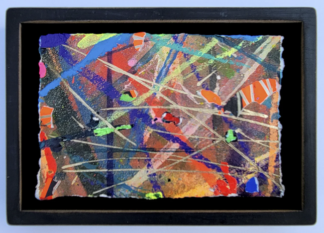 Mini Abstract Shadowbox 05_5a Original Spray Paint Acrylic Painting by Saber