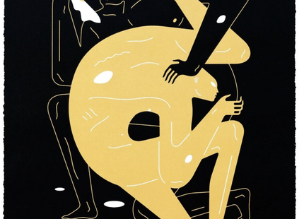 Never Win Never Lose Black Silkscreen Print by Cleon Peterson