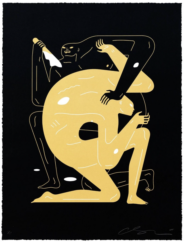 Never Win Never Lose Black Silkscreen Print by Cleon Peterson