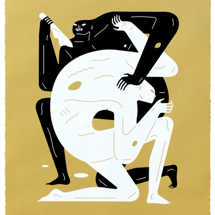 Never Win Never Lose Gold Silkscreen Print by Cleon Peterson