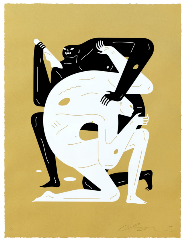 Never Win Never Lose Gold Silkscreen Print by Cleon Peterson