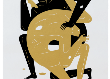 Never Win Never Lose White Silkscreen Print by Cleon Peterson